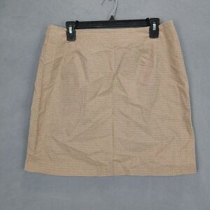 Petite By Inclinations Pencil & Straight Skirt Womens‎ 14P Tan Check Back Zip